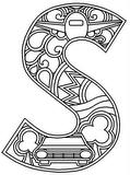 Download, print, color-in, colour-in lowercase s